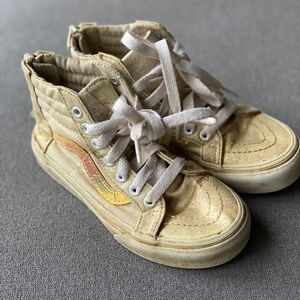 Sk8 hi zip high top vans glitter iridescent